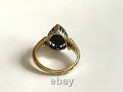 Antique Impérial Russe Faberge 14k 56 Solid Gold Diamond Ring Auteur