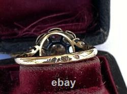 Antique Impérial Russe Faberge 18k 72 At Or Silver Diamond Ring Auteur