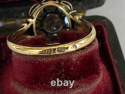 Antique Impérial Russe Faberge 18k 72 At Or Silver Diamond Ring Auteur