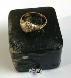 Antique Imperial Russe Faberge 18k 72 Gold Diamonds Ring Oeuvre De L'auteur