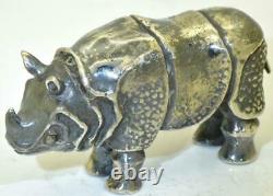 Antique Impérial Russe Faberge Argent Rhinocéros Figure Saint-pétersbourg C1906