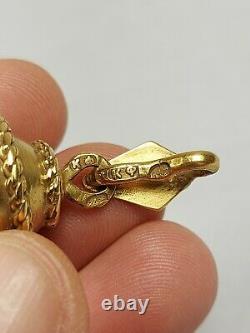 Antique Impérial Russe Faberge Diamond Argent 84 Plaque D'or Pendentif D'oeuf De Serpent