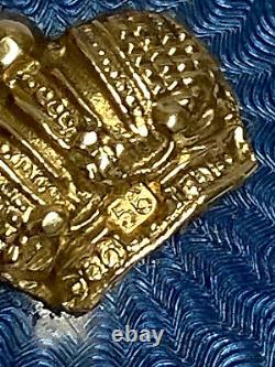 Antique Impérial Russe Faberge Kf Argent 14k Bleu D'or Pendentif De Serrure En Émail