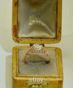 Antique Impérial Russe Faberge Or Rouge 14k & Bague Diamant 1ct Par Erik Kollin