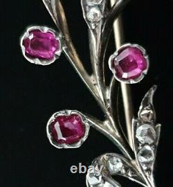 Antique Imperial Russe Or Rubis Diamant Victorienne Broche Bijoux Edwardian