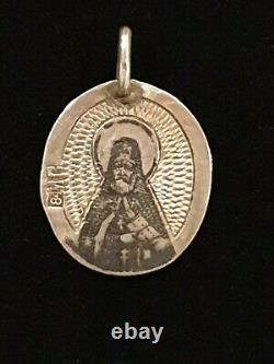 Antique Impérial Russe Sokolov 84 Argent Nielo Russie Icône Orthodoxe Religieuse