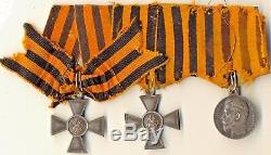 Antique Imperial Russe St George Pour Croix D'argent Et 1 Médaille (1195)