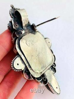 Antique Impérial Russe Sterling Argent 84 Bijoux Croix Pin Broche Pendentif 80g