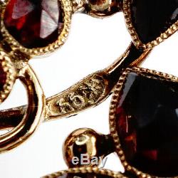 Antique Imperial Russian Gold Fabergé 56 Old Mine Grenat Broche K Pendentif