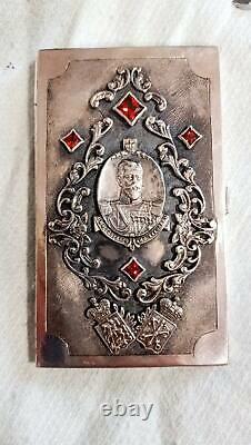 Antique Imperial Russian Gravé Sterling Silver 84 Porte-cartes De Visite 103 Gr