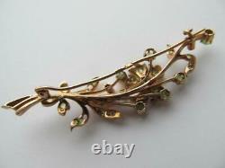 Antique Imperial Russian Rose Gold 56 14k Women’s Jewelry Brooch Demantoid Stone
