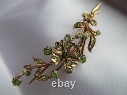 Antique Imperial Russian Rose Gold 56 14k Women’s Jewelry Brooch Demantoid Stone