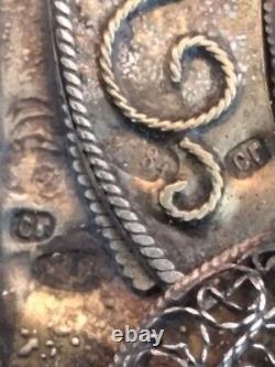 Antique Imperial Russian Silver 84 Religion Kazanskaya B. M Icon Handmade Marked<br/>Traduction en français : 	 <br/>	
	
Icône religieuse antique en argent impérial russe 84 Kazanskaya B. M faite à la main et marquée