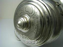 Antique Imperial Russie Silver Sugar Bowl Moscou Ca1874 Rare Maker Mark No Mono