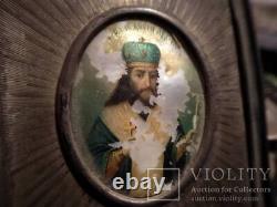 Antique Impérial Sterling Icône Argent 84 Saint Théodosius Christian Gilded Rare