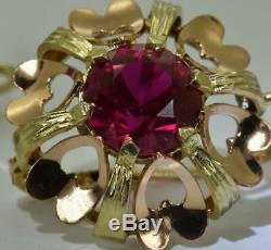 Antique Impériale Russe (56) 14k & 4ct Rubies Boucles D'oreilles C1900. Boxed