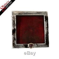 Antique Impériale Russe Argent 84 Fabergé 14k Or 56 Birmanie Ruby Picture Frame