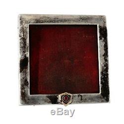 Antique Impériale Russe Argent 84 Fabergé 14k Or 56 Birmanie Ruby Picture Frame