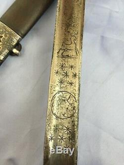 Antique Impériale Russe Caucasien Épée Argent Poignard Kinjal Kindjal Épée Factice