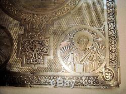 Antique Impériale Russe En Argent Sterling Icône Bible Cover. Incroyable Et Unique