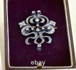 Antique Impériale Russe Faberge 18k Or, 2,5ct Diamonds Broche C1890's. Encadré
