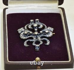 Antique Impériale Russe Faberge 18k Or, 2,5ct Diamonds Broche C1890's. Encadré