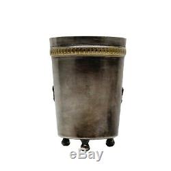 Antique Impériale Russe Fabergé Argent 84 Garland Or Wash Footed Coupe Beaker