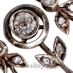 Antique Impériale Russe Fabergé Or Argent Platine Collier Pendentif À Diamants