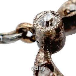 Antique Impériale Russe Fabergé Or Argent Platine Collier Pendentif À Diamants