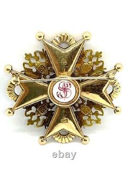 Antique Impériale Russe St. Stanislav Deuxième Classe 14k. Ordre D'insigne De La Médaille D'or