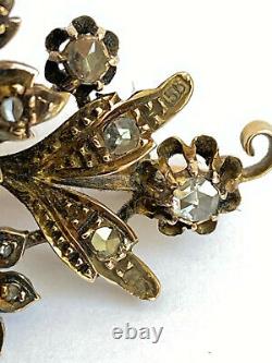Antique Rare Impérial Russe Faberge 14 Or 56 Broche Diamant