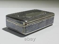 Antique Russe Impérial 840 Gilt Silver & Niello Snuff Box Vers 1886 Moscou