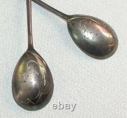 Antique Russe Impérial Argent 84 Tea Spoon Set De 6 Solomon Grobdruk Signe 281r