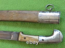 Antique Russe Imperial Cosaque Argent Grand Couteau Kinjal Dagger 1870