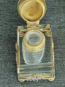 Antique Russe Impérial Jeweled Argent Gilt Et Émaillé Inkwell Par Grachev