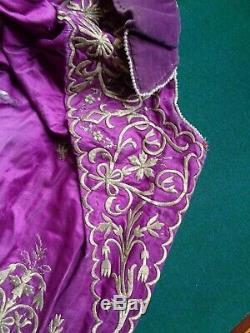 Antique Russe Imperial Silk Seed Gold Pearl Brocade Renaissance Russe Ballets