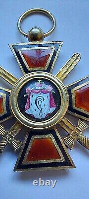 Antique Russe Ordre Impérial De St Vladimir Insigne De 3ème Classe