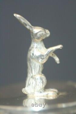 Antique Russe Sterling 84 Imperial Russian Hunting Egg Figural Rabbit Signé