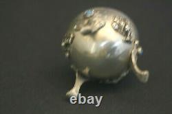 Antique Russe Sterling 84 Imperial Russian Hunting Egg Figural Rabbit Signé