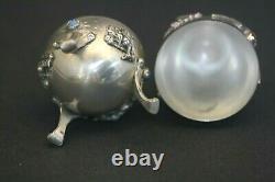 Antique Russe Sterling 84 Imperial Russian Hunting Egg Figural Rabbit Signé