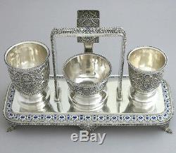 Antique Russian Français Sterling Silver Set Companion Smoking Tabac À Cigares Royal