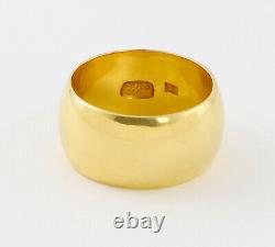 Antique Wide Russian Imperial 14ct Gold Wedding Ring / Bande 56 Zolotnik Mark