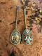 Antiques 2 Russe Imperial 84 Mark Email Silver Spoons Old Très Bon Occasion