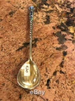 Antiques 2 Russe Imperial 84 Mark Email Silver Spoons Old Très Bon Occasion