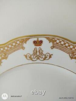 Assiette De Porcelaine Russe Impériale Antique Du Service Du Tsar Alexandre II