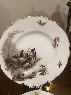 Assiette et soucoupe en porcelaine impériale RUSSE Antique RARE 1884-1917 Kornilov