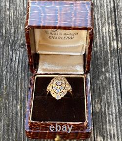 Bague de l'auteur en or 18 carats et 72 diamants taillés en rose de l'Antique Impérial Russe KF Fabergé