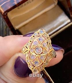 Bague de l'auteur en or 18 carats et 72 diamants taillés en rose de l'Antique Impérial Russe KF Fabergé