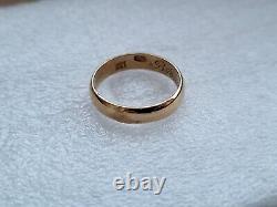 Bague de mariage en or russe impérial antique 22 carats / bande 92 96% or Timbre RARE