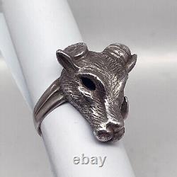 Bague en argent 84 impériale russe avec un bélier à une corne